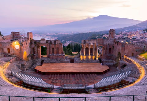 Taormina Greek Theatre with Mount Etna